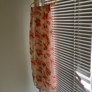 Thin and airy pink floral scarf